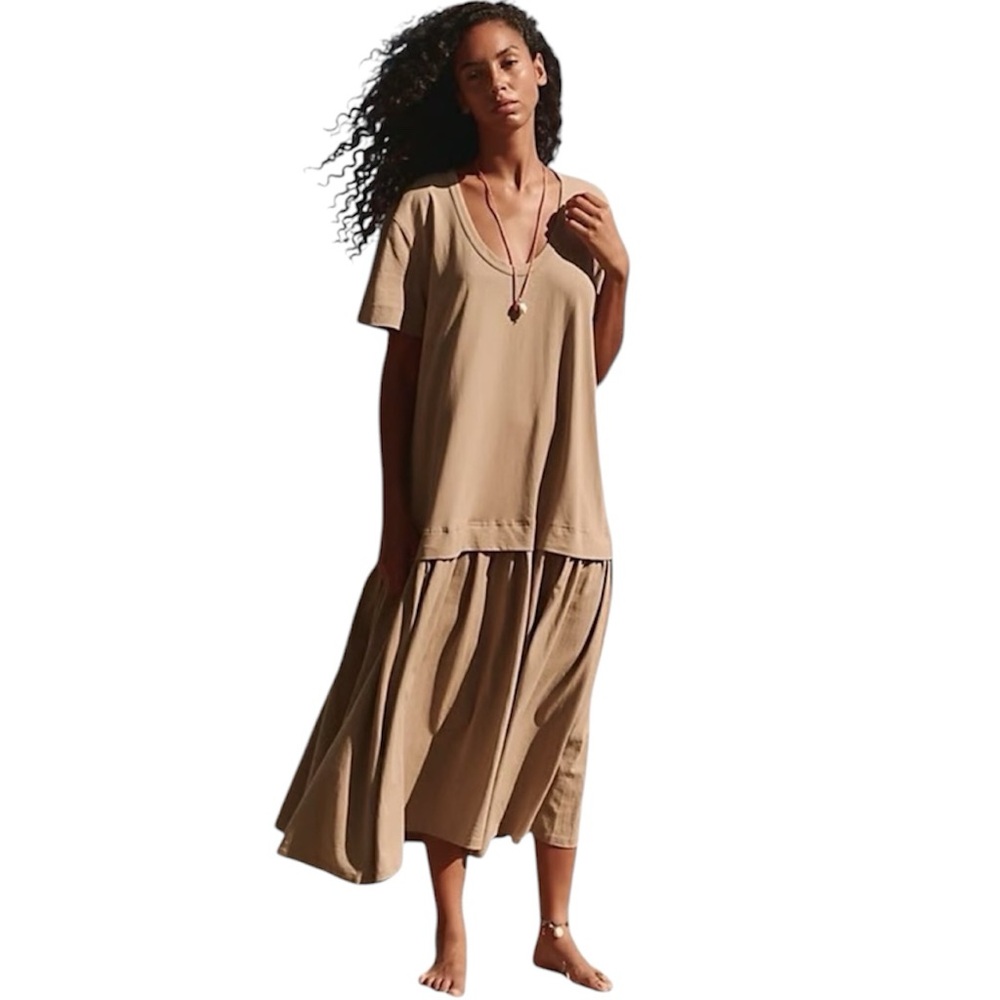 Free People Free-Est Herron Drop-Waist Maxi Dress NWOT Size S